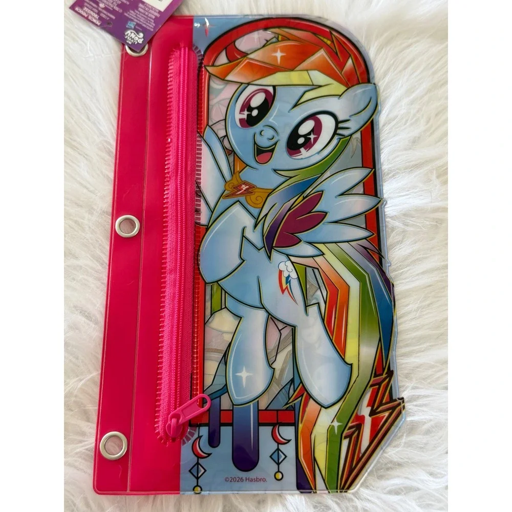 My Little Pony 3-Ring Binder Pencil Pouch Pink Zipper Peachtree Playthings NWT